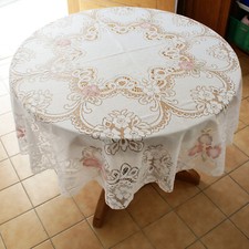 Nappe ronde 162cm brodée -