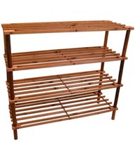 Meuble À Chaussures 4 Niveaux En Bois Étagère Mobile Gain D'Espace Maison