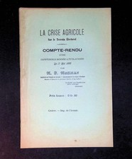 #161394 Moziman, La crise agricole sur le terrain électoral Compte rendu d'une c