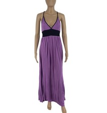 Robe Maxi Sans Manches À Col V Profond Pour Femmes Violet Taille 2 / M