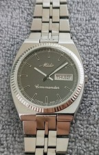 VINTAGE MIDO COMMANDER MODEL 8258 BLACK DIAL AUTOMATIC 25 JEWELS SWISS WATCH