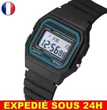 ✅Montre Numérique LED De Sport Homme Cadran Carré électronique Bracelet Silicone