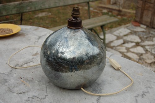 Lampe verre églomisé - lampe,