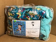 Betty Boop Bikini BEACH TRIP FULL Bedding Duvet Cover 63"x87" BLUE Rare