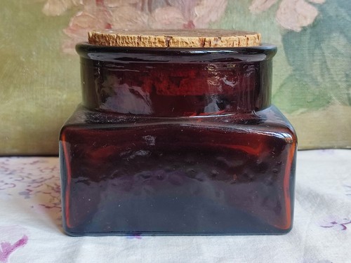 Ancien bocal verre ambre - bocal,