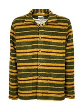 Madson Bottegachilometrizero Veste Laine Bouillie à Rayures Moutarde/Vert