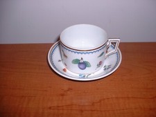 VINTAGE ORIGINAL RICHARD GINORI VOLIERE 1735 TEACUP SAUCER ARTICO DOCCIA PATTERN