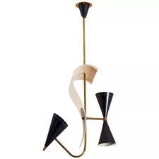 Lustre Spoutnik en laiton du