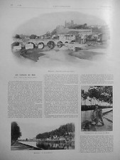 DOC- CANAUX DU MIDI BEZIERS PONT SUR L'ORB BASIN ROND D'AGDE PÉTANG DE THAU 1898