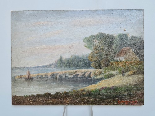 Petit tableau huile sur - , bois