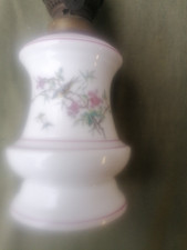 Antique Porcelain Oil Lamp Flower Decor with Glass