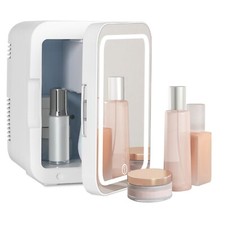Puluomis Mini-Réfrigérateur 4L Portable CosmétiqueLED 12V/220V Voiture Chambre