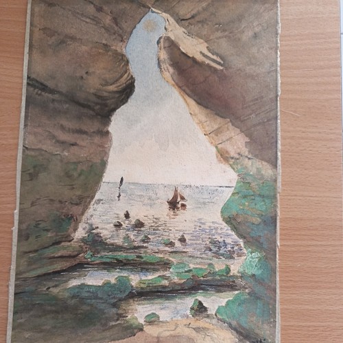 Aquarelle voilier etretat - aquarelle,