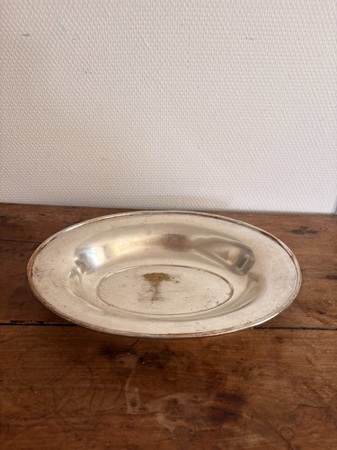 Plat oval metal argenté