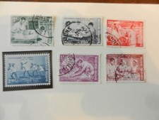 lot de 6 timbres belges thème indépendance Congo