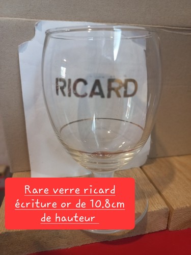 Rare verre ricard écriture - , or