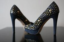 Chaussures femme Diesel à talons hauts bleu foncé jean scintillant UK 6 EU 39