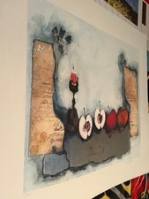 Rosina Wachtmeister Apples and candle Silver foil Original Artwork S/N 731/1300