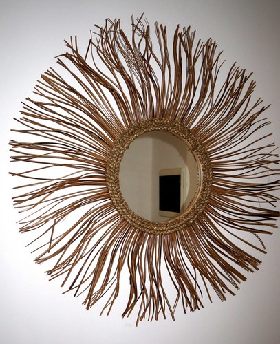 Miroir rotin naturel forme - rotin,