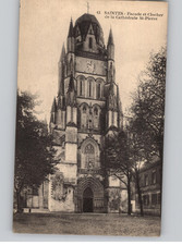 Saintes Cathedral St Pierre Facade and Bell Tower Vintage Postcard 1900s Post...