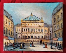 Beautiful 20th century oil by Michel Pabois "l'opéra de Paris" painter side Akoun
