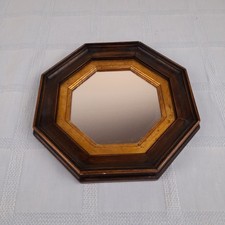 Miroir mural octogonal en bois