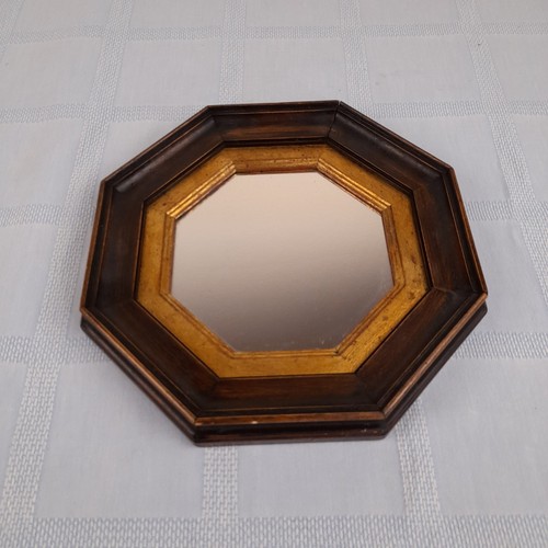 Miroir mural octogonal bois - mural, en