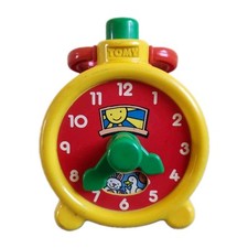 Réveil Enfant Tomy Mécanique Coloré Vintage Fonctionnel Animation Sonore