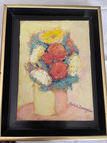 Peinture bouquet signé - peinture,