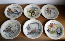 Boch Breres Keramis - BFK - 6 Talking Plates 1920-30 on Sport Signed 
