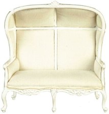 Poupées Maison Blanc Médiévale Double Porter Chaise JBM Miniature Meuble Hall 1