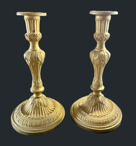 Paire bougeoirs flambeaux - bougeoirs,