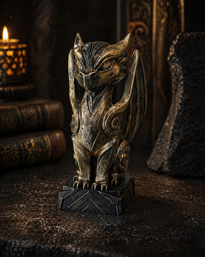 Statue dragon noir - statue, 15