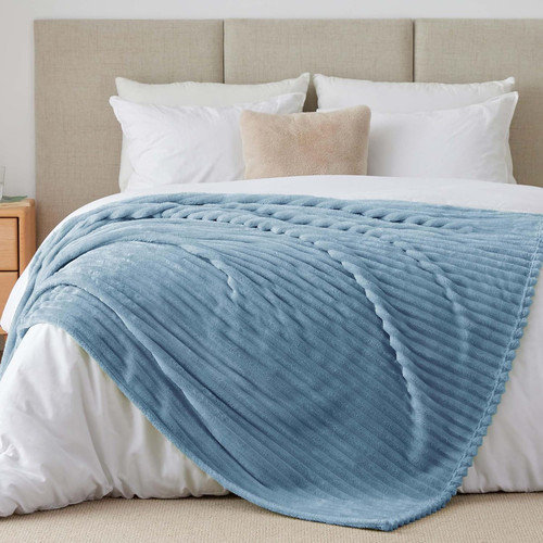 Plaid polaire bleu - bleu, pour