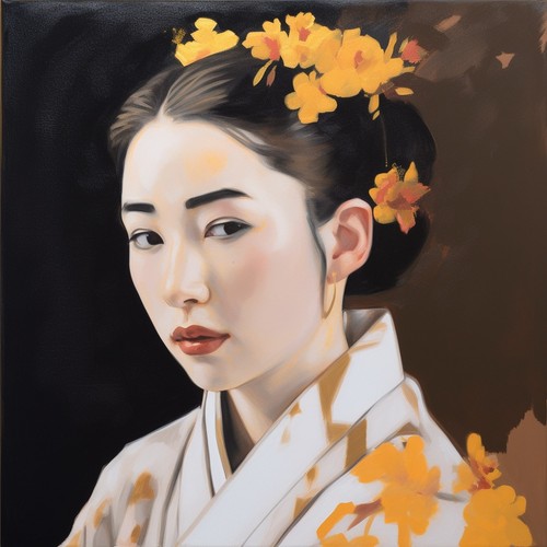 Série geisha 50x50 - geisha, »