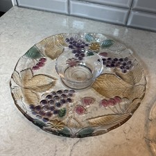 MIKASA CHABLIS GLASS Cheese Serving  PLATTER PLATE W/ Extra Serving Platter!