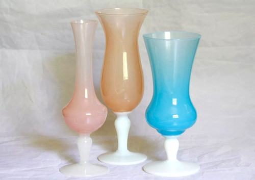 Lot vases opaline rose - de, 3