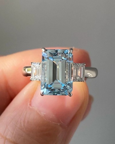 Bague diamant aigue marine - diamant, en