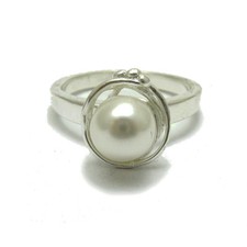 Genuine Handmade Sterling Silver Ring with 8mm Pearl Solid Hallmarked 925