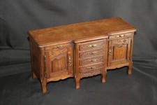 Coffret en bois travaillé façon buffet - Chêne  - Trompe oeil