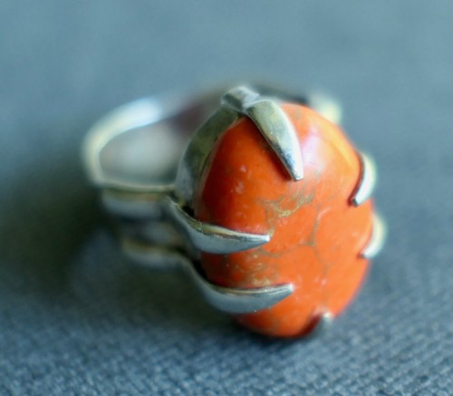 Bague argent massif serti - en,