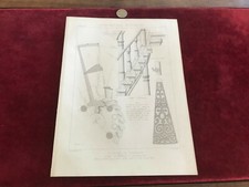 Antique Architect Engraving N205 Colimacon Staircase