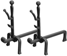 Paire de Chenets en Fonte