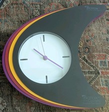 BOTOX Logo Atomic Boomerang Wall Clock  Promo Works Postmodern Memphis Design