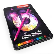 Bruynzeel Crayons de Couleur - 12 Assorties En Métal Cadeau Boite - Rose Set