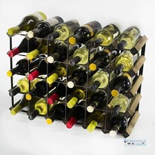 Cranville Rangement À Vin 30 Bouteilles En Bois Teinté Noyer/Métal Noir Assemblé