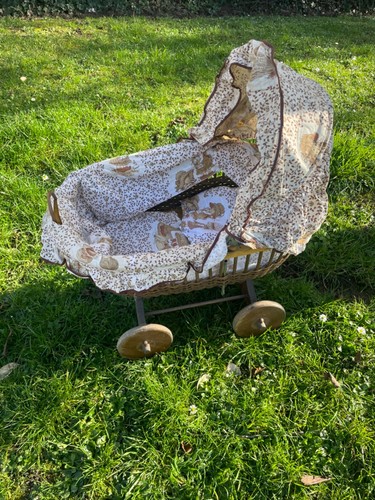 Ancien landeau poupée en - landeau,