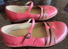 Kickers Womens Mary Jane Shoes Euro Size 39 /US 8 Red Pink Brown Strap