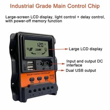 Contrôleur De Charge Solaire 30A Régulateur De Panneau Solaire Auto 12V 24V Pour