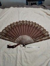 Eventail Tulle Bois Dentelle